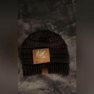 C.C beanie with tooled leather